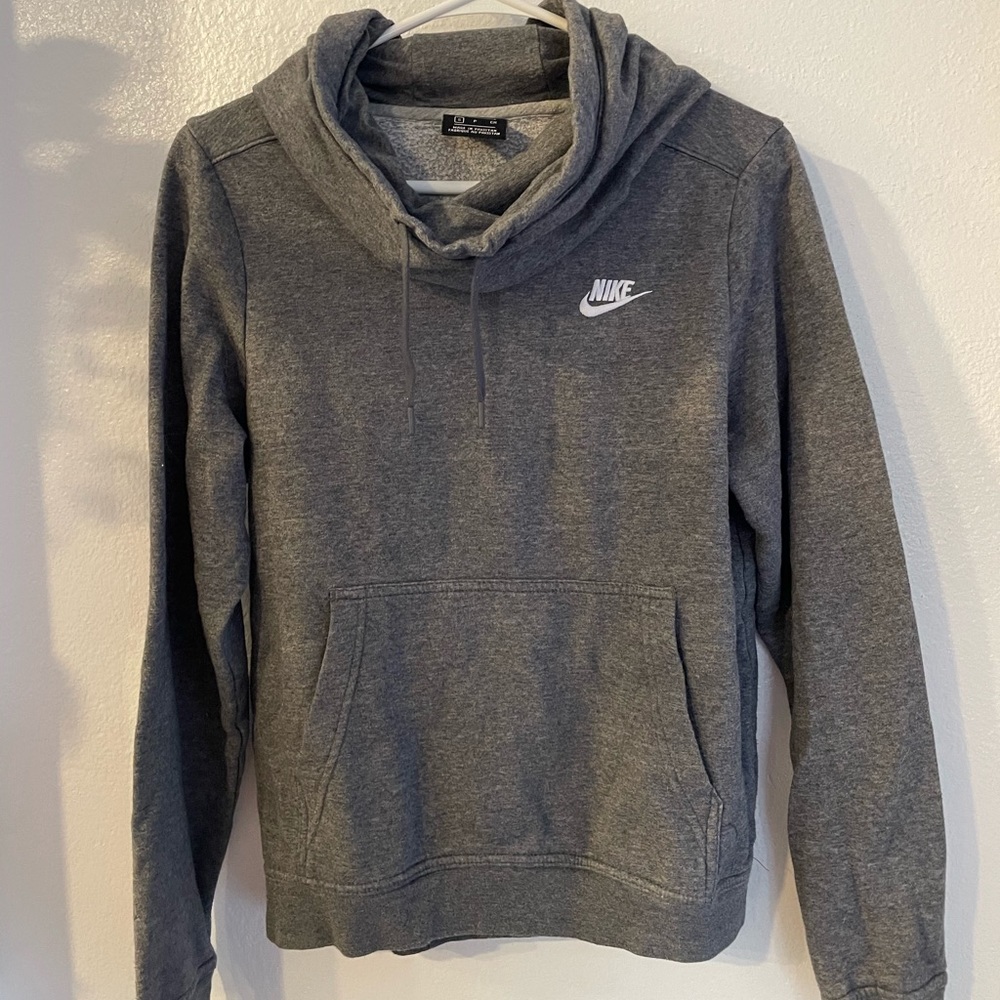 Gray Nike cowel neck sweatshirt - drawstrings